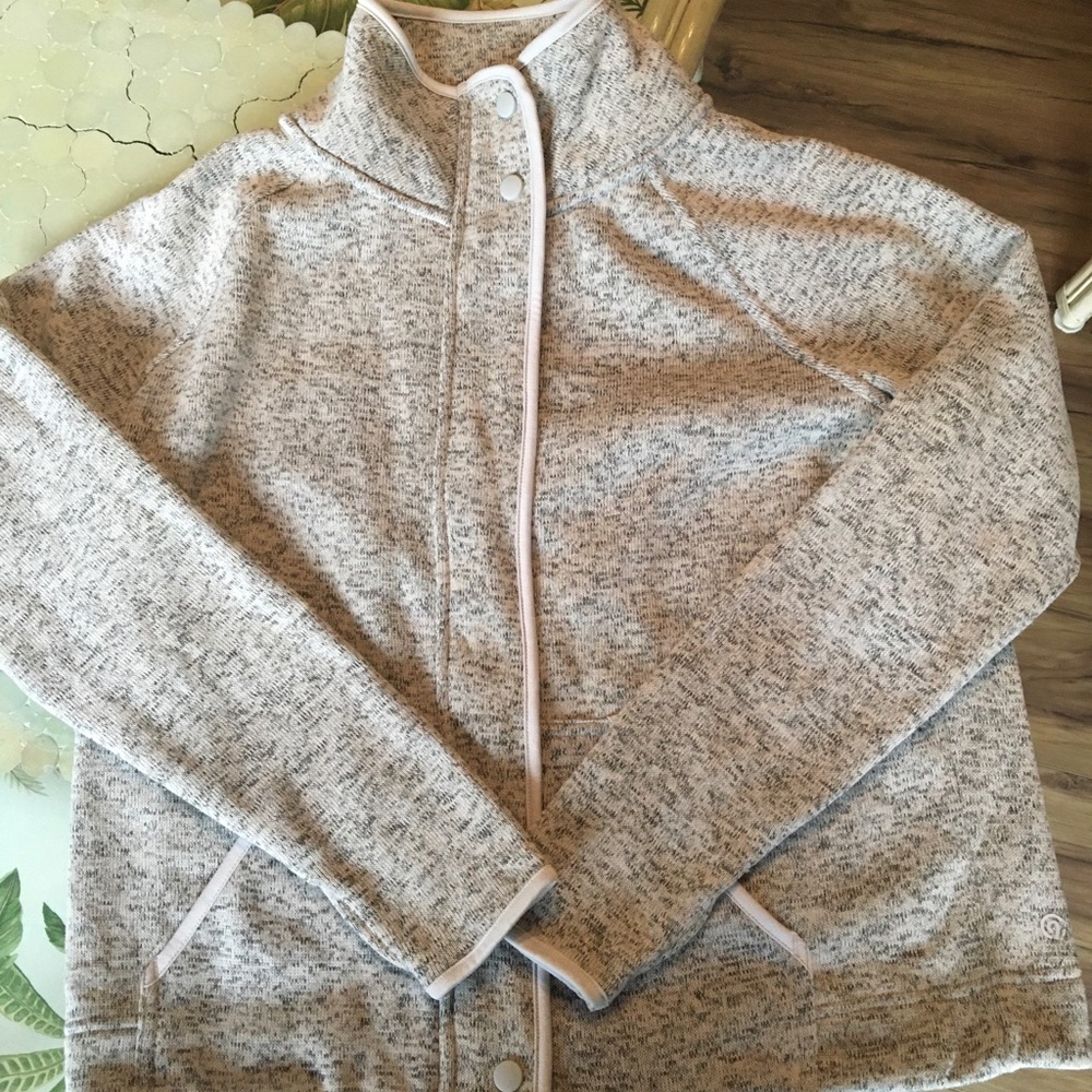 Champion jacket button zip cream/gray